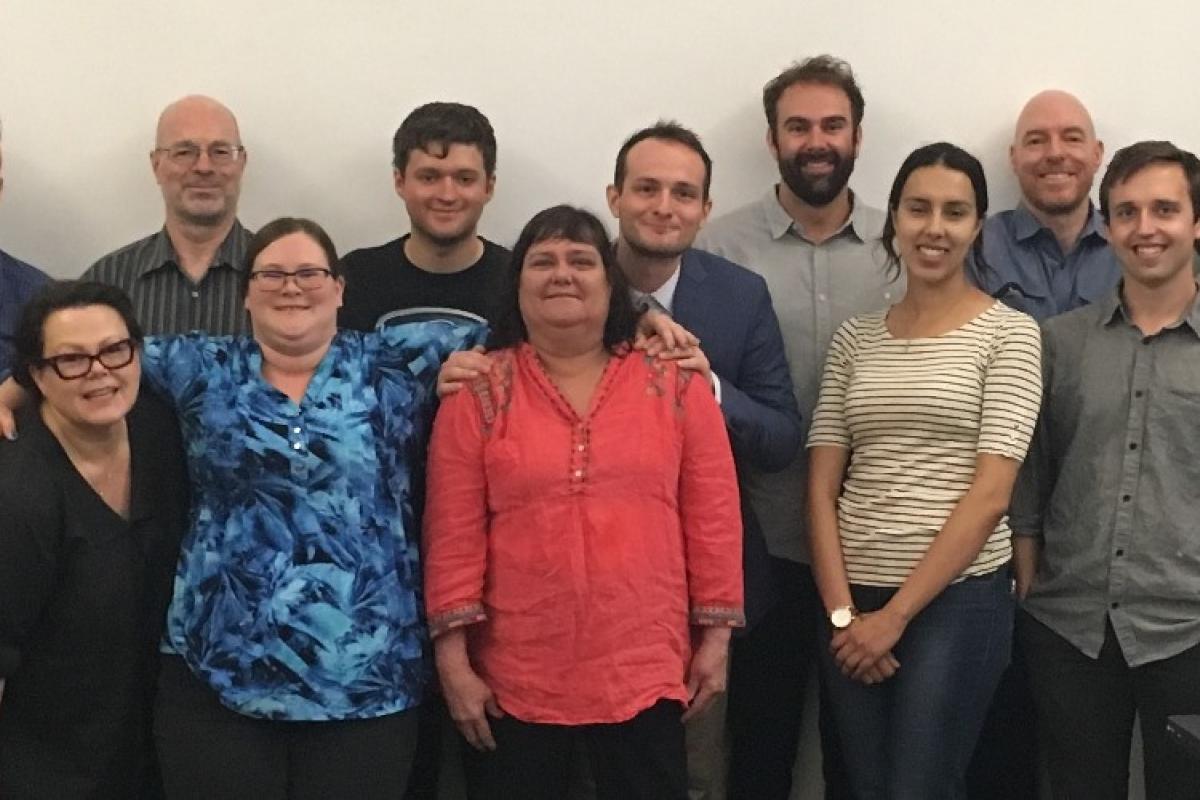 Team posing at Peter Otoupal's thesis defense