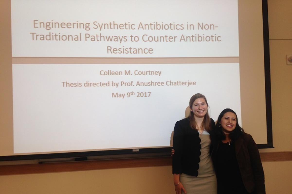 Colleen at her thesis defense
