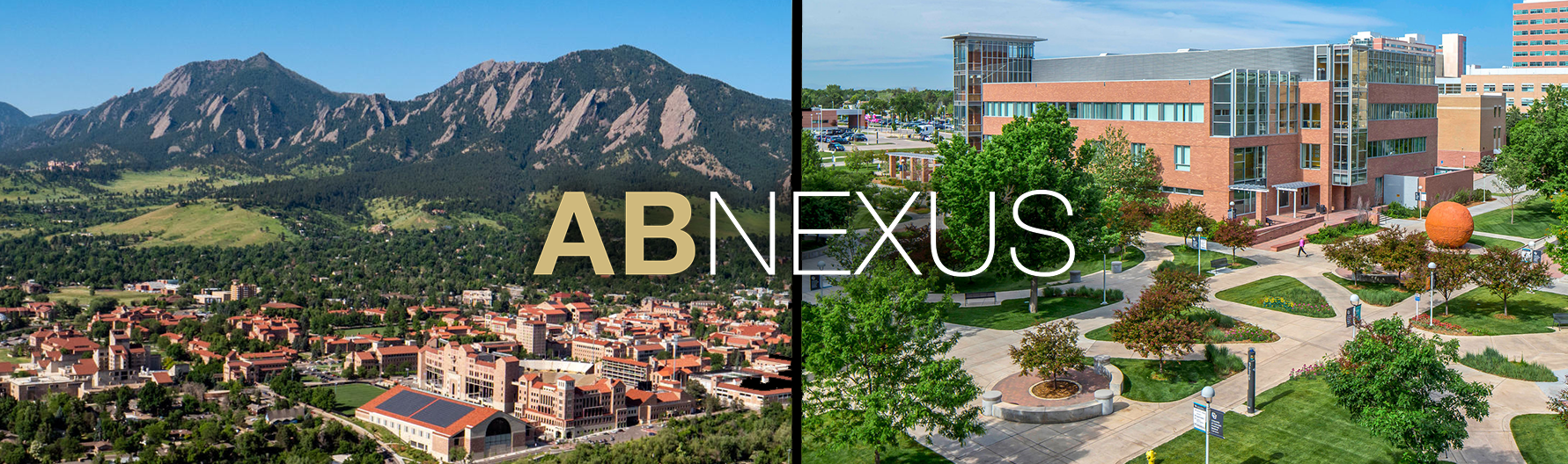 AB Nexus wordmark over images of Boulder and Anschutz campuses