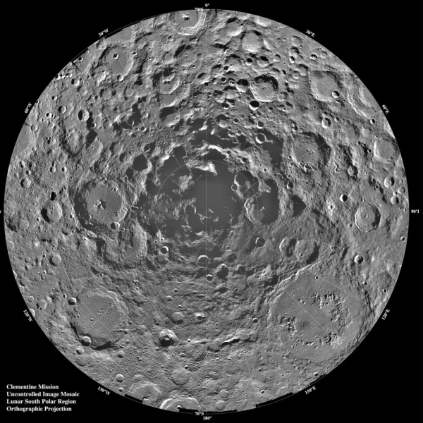 NASA photo of the lunar South Pole