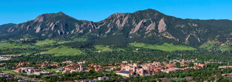 Aerial view of CU Boulder campus