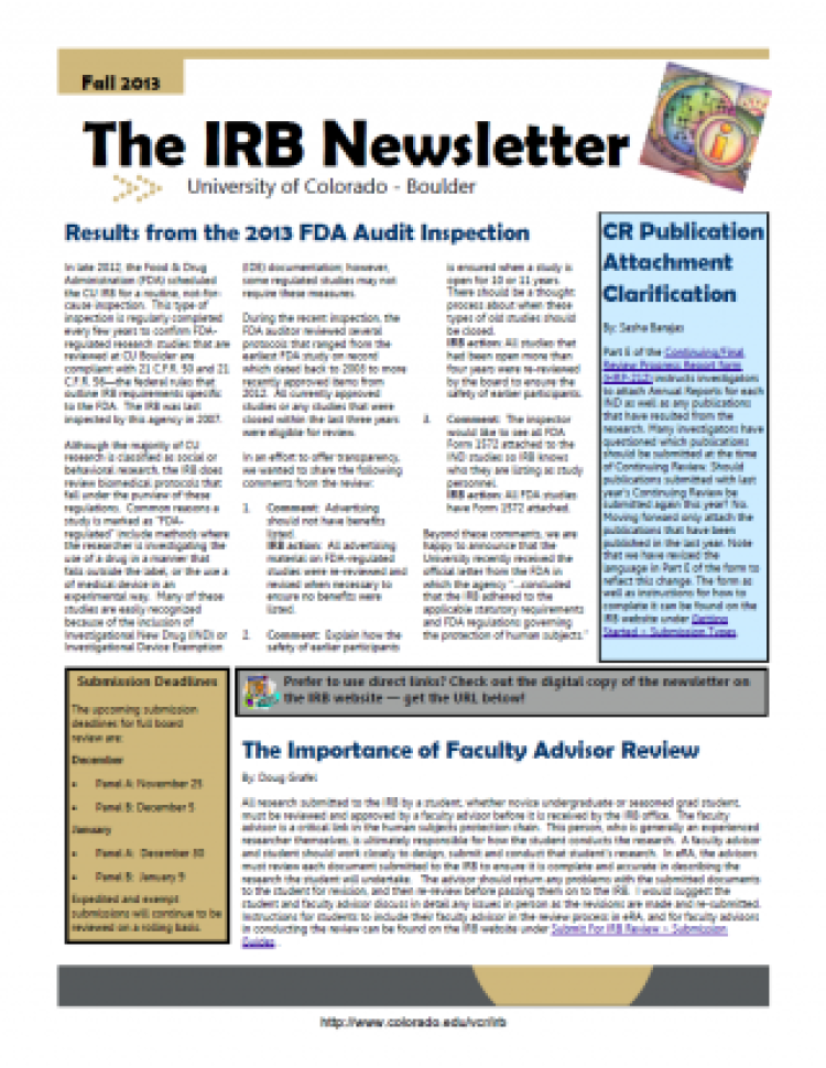 IRB Newsletter Image