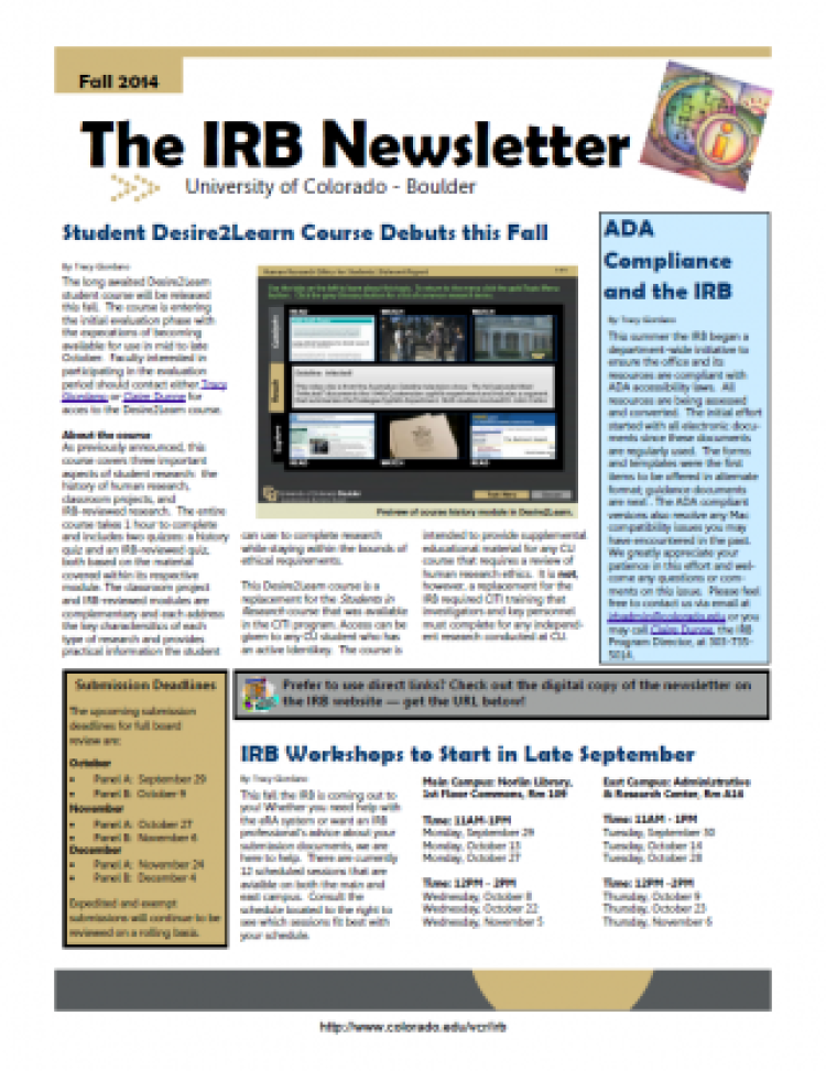 IRB Newsletter Image