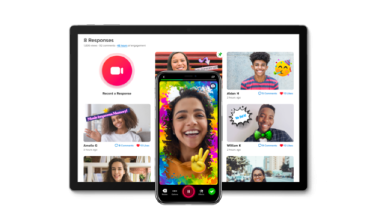 Screen shot of multiple small videos on the Flipgrid platform.