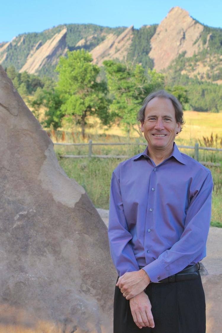 David Korevaar in front of the Flatirons