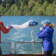 Students on a marine discovery tour in Oregon