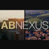 Aerial view of CU Anschutz and CU Boulder campuses with AB Nexus wordmark