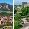 Overhead shot of CU Boulder and CU Anschutz campuses