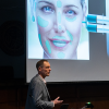Corey Neu pitching his new innovation next-generation dermal fillers