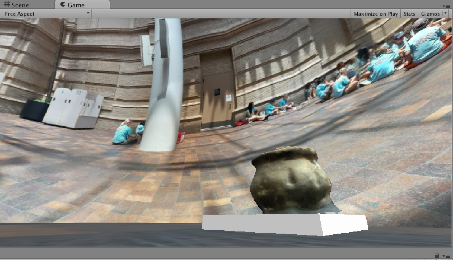 Photogrammetry 3D object displayed within Unity game engine. / Fotogrametría de un objecto en tres dimensiones visto dentro del programa Unity juego.