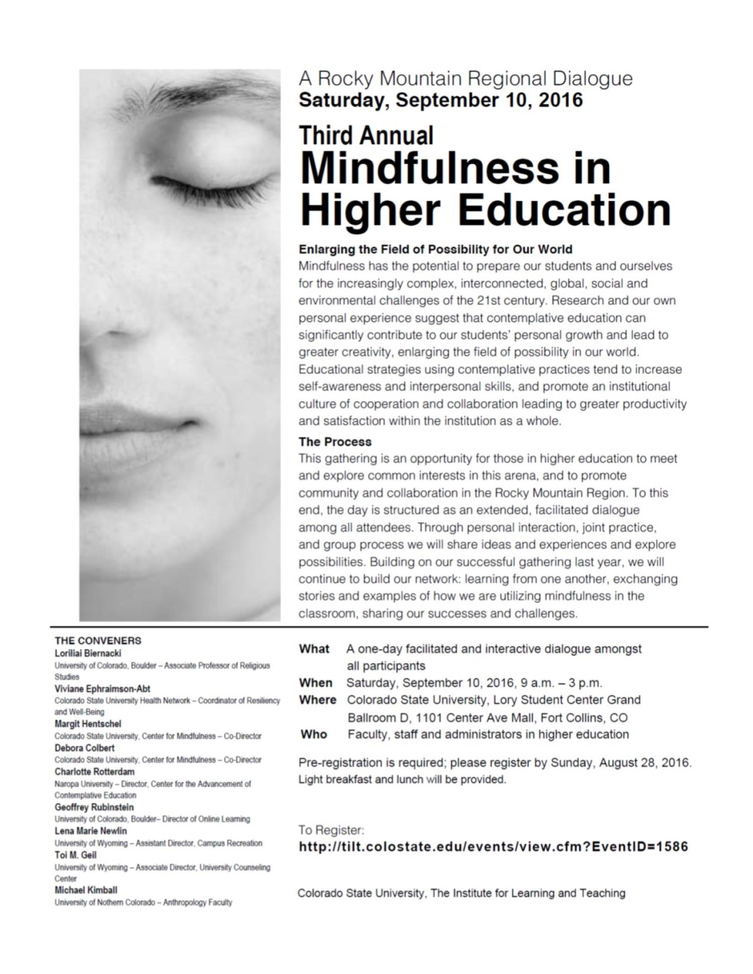 Mindfulness in Higher Ed poster