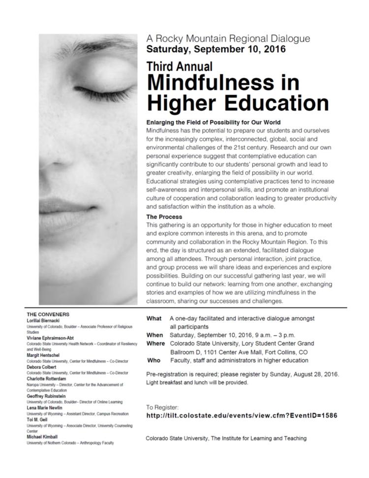 Mindfulness in Higher Ed poster