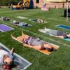 yoga on lawn