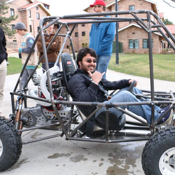 Rishav test driving