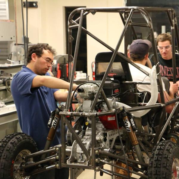 Team testing the frame