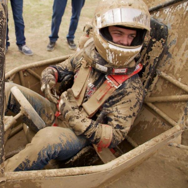 Scott after driving through mud