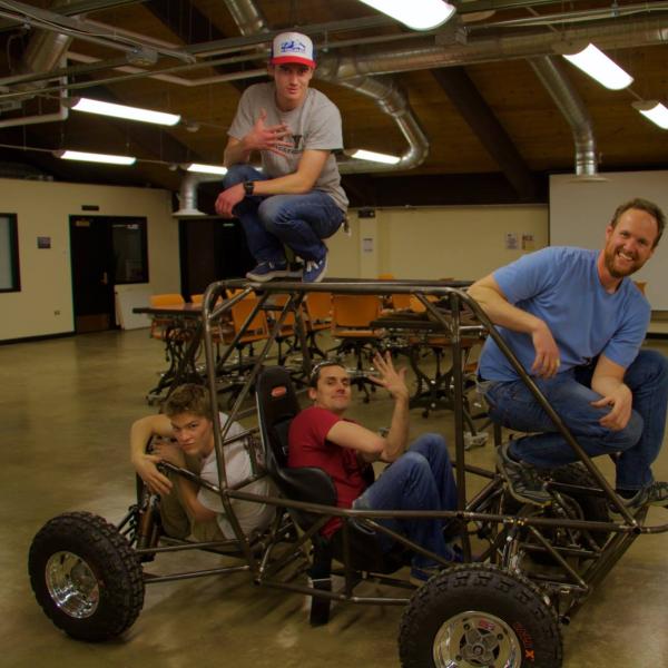 Team with the rolling chassis