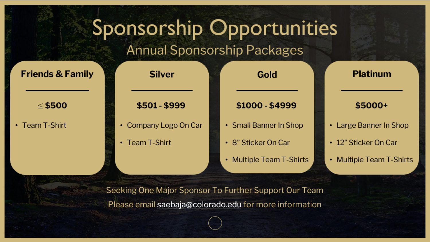 Sponsorship Tiers