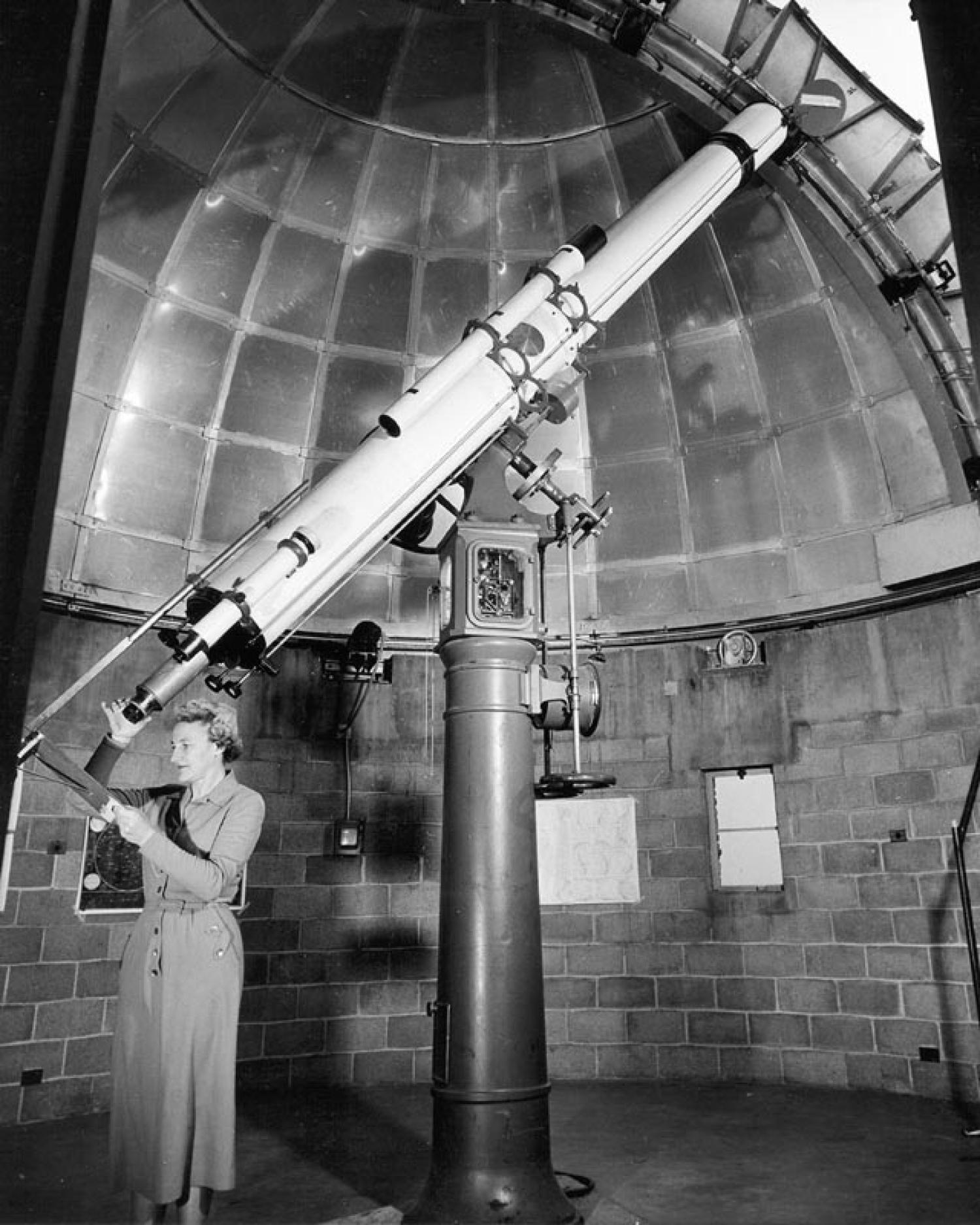 10.5-inch Bausch Refracting Telescope with the first manager, Dorothy Trotter