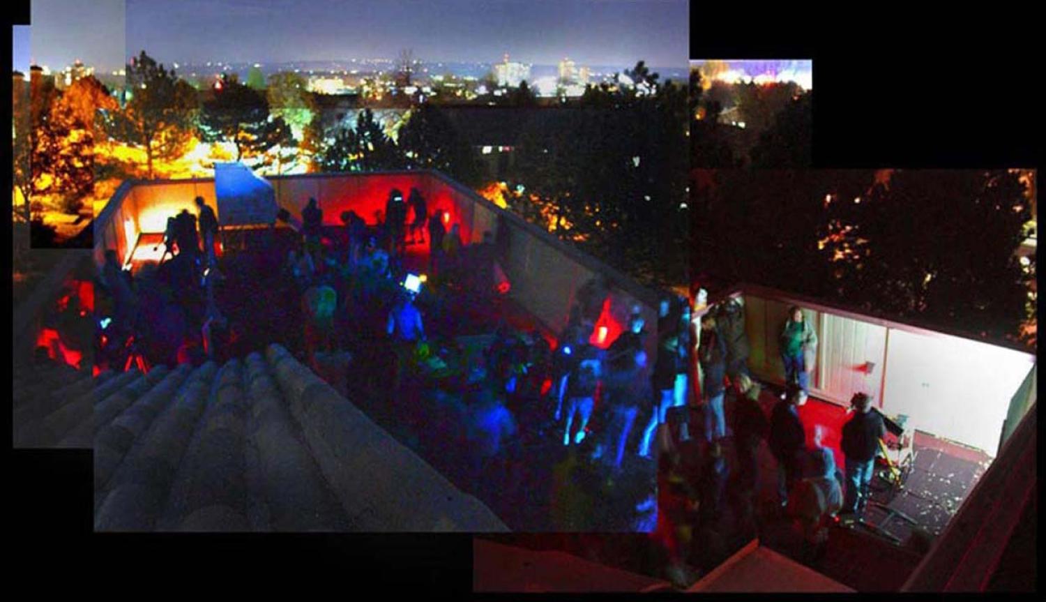 SBO Open House with crowd on observing deck
