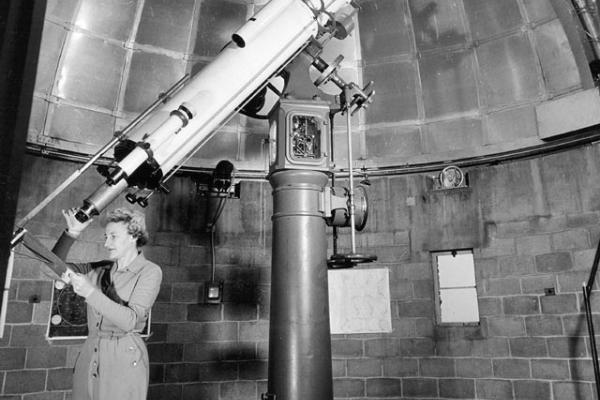 10.5-inch Bausch Refracting Telescope with the first SBO manager, Dorothy Trotter