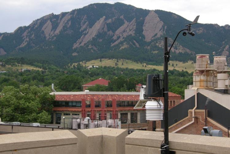 CU Boulder Weather Station on the roof of the Duane Physics Building