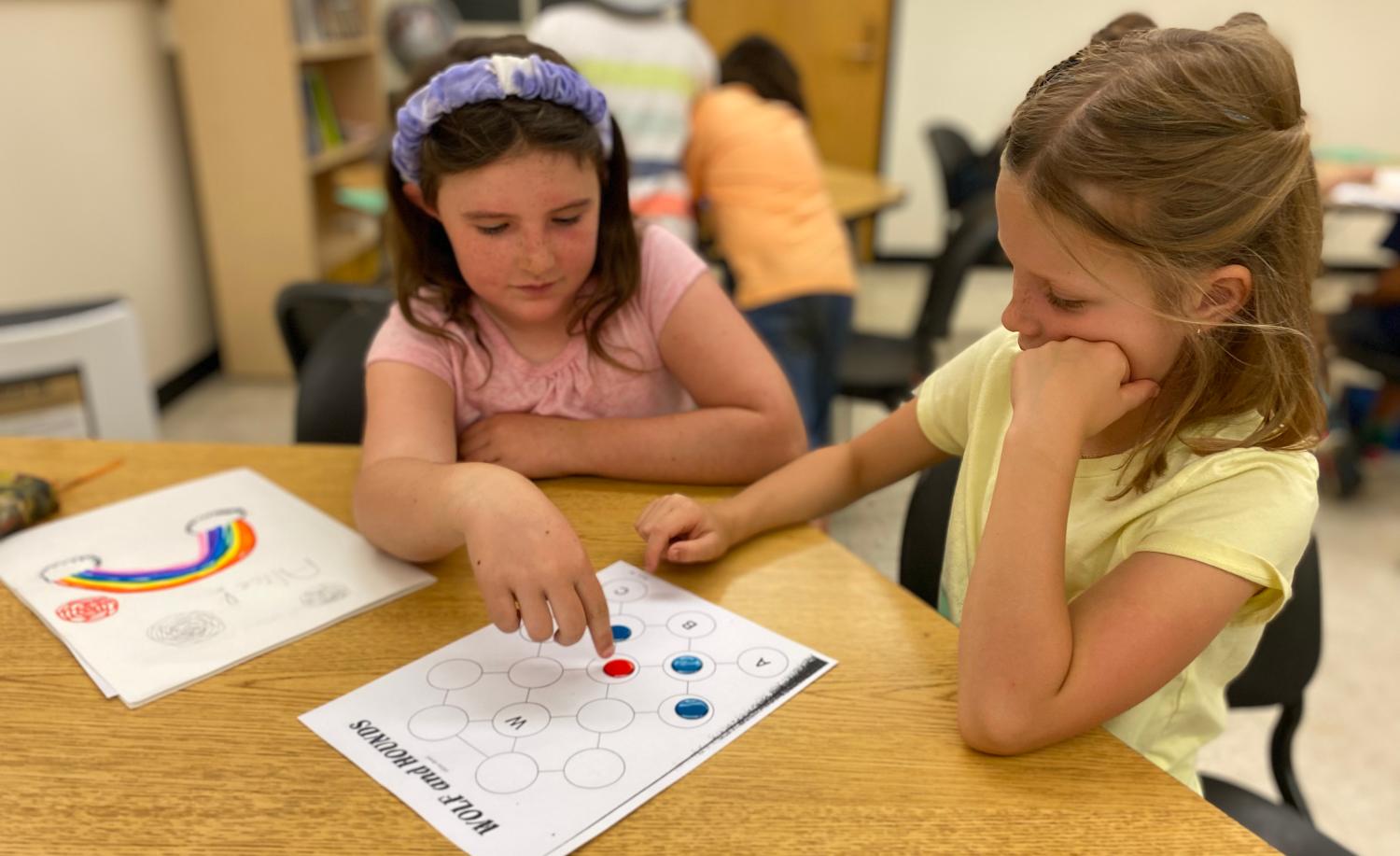 2 students completing activity