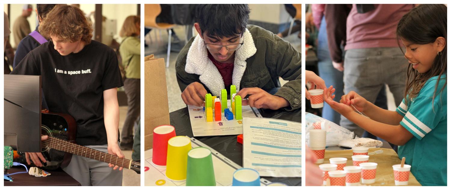 collage of STEAMfest activity images (older students)
