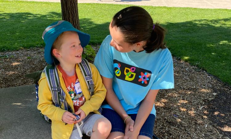 volunteer with camper