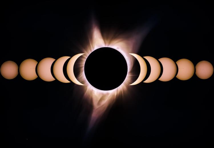 time lapse of eclipse