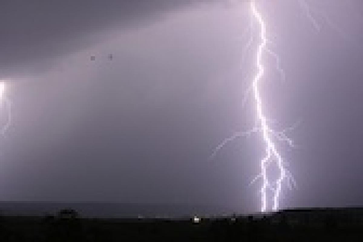 Lightning striking