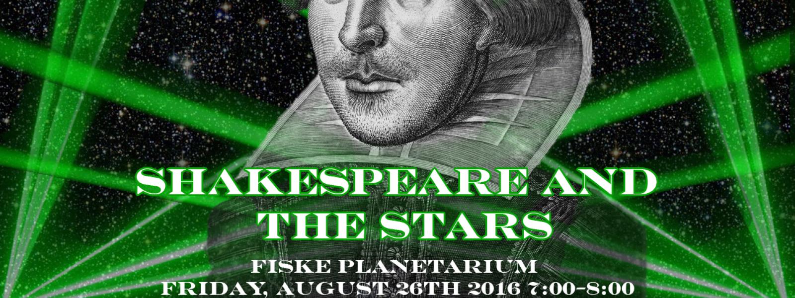 Shakespeare with a background of lasers.