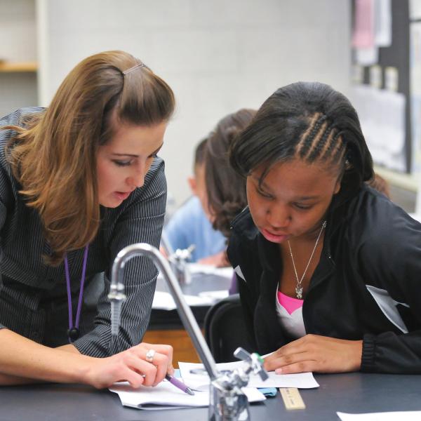 Science student and professor