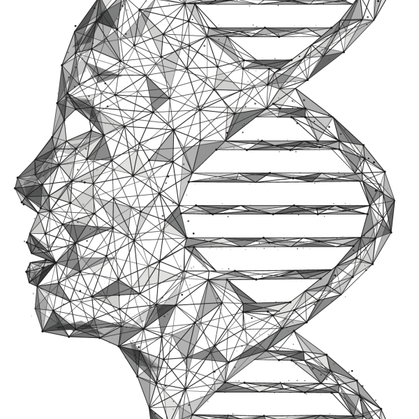 Face and DNA illustration