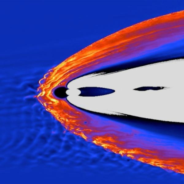 A simulation snapshot revealing high-speed jets of plasma forming in Earth’s magnetosphere