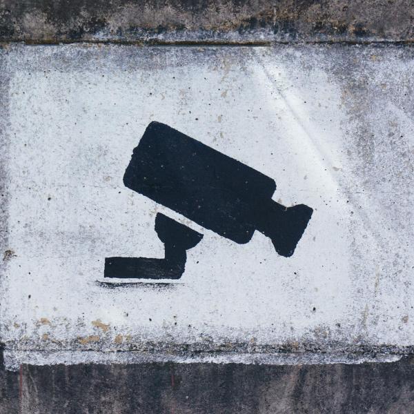 Painting warning visitors of video surveillance