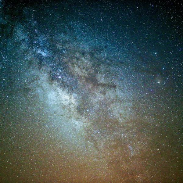Stars and galaxy in the night sky