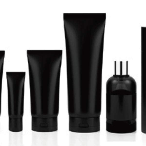 Blacked out containers like those used for shampoos, lotions and similar household products 