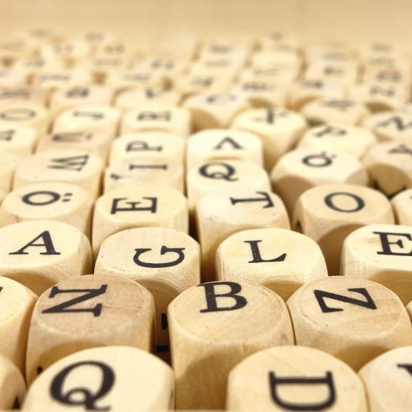 Wooden letter cubes