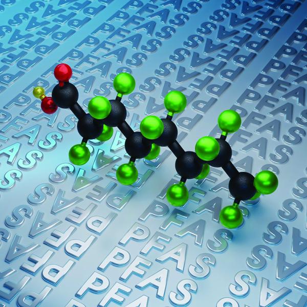 3D model of PFAS molecule