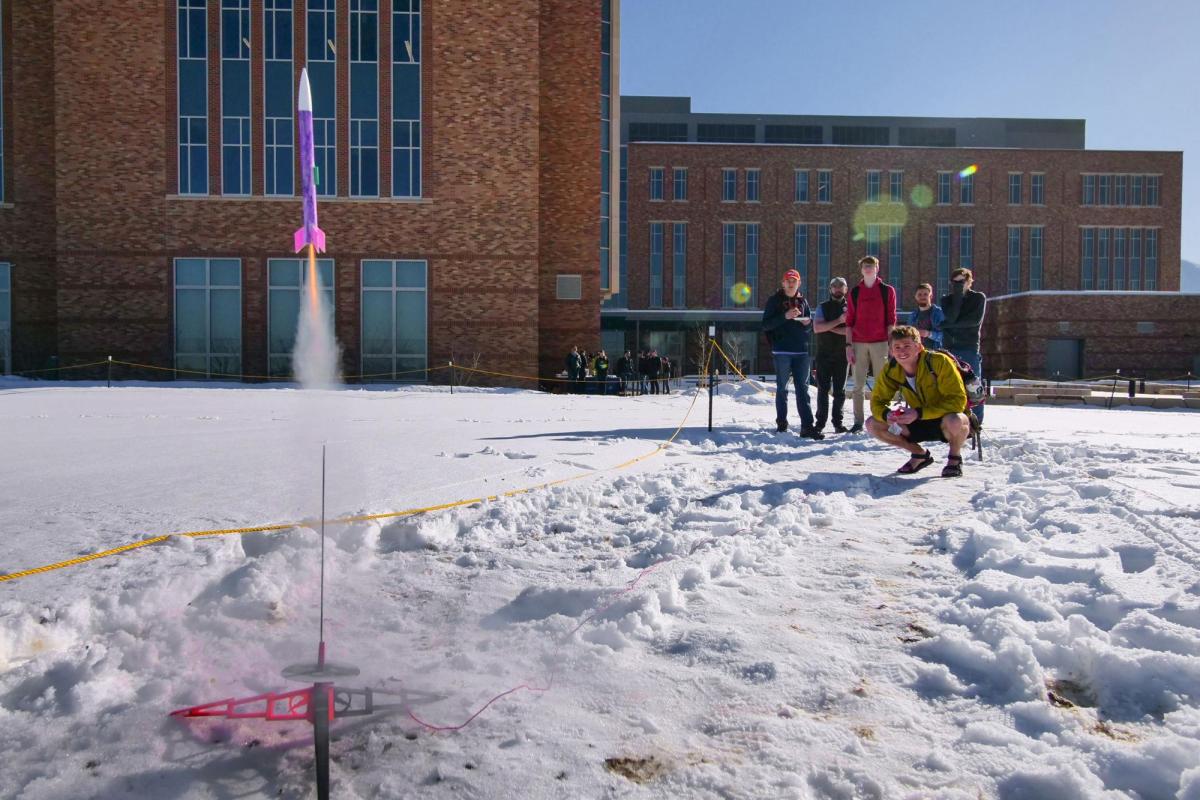Students testing rockets