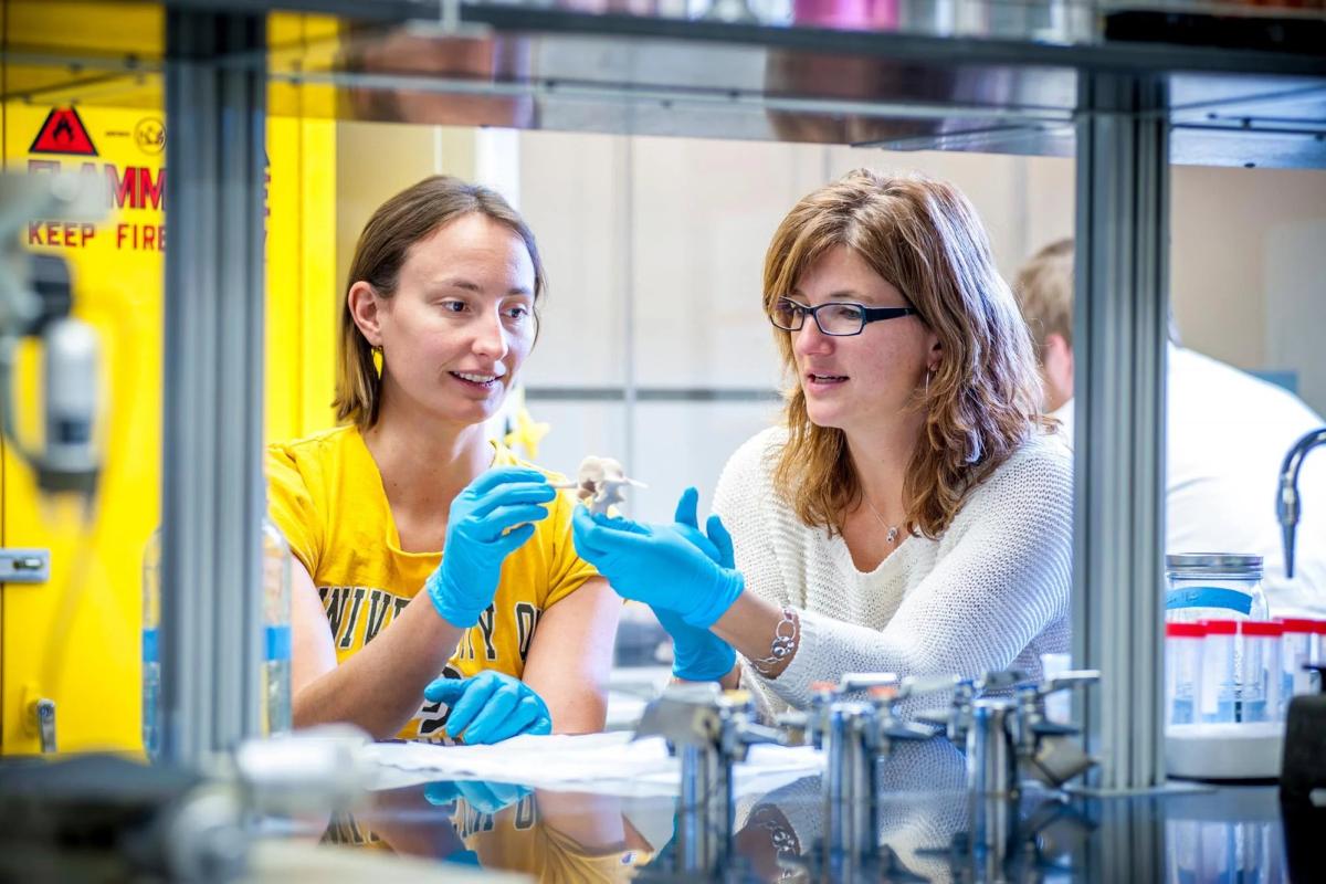 Students in Mechanical Engineering lab