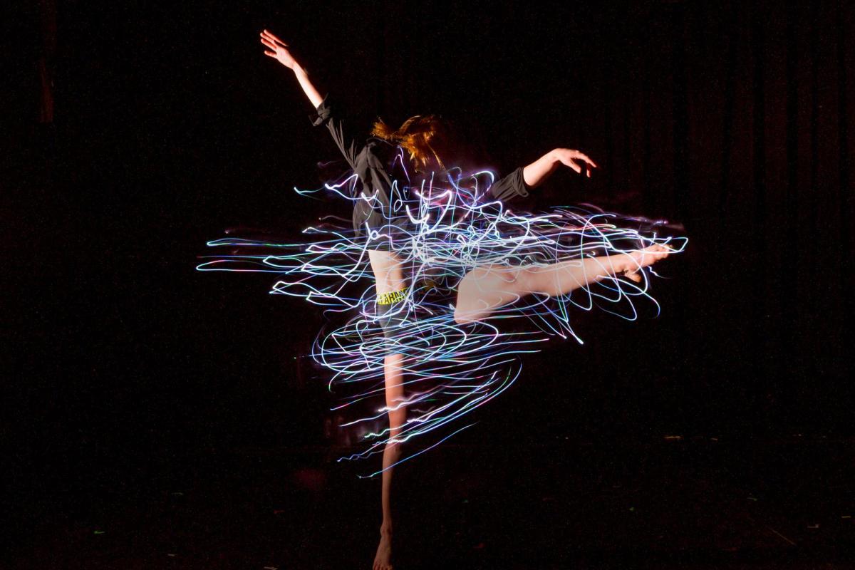 Dancer in performance on stage