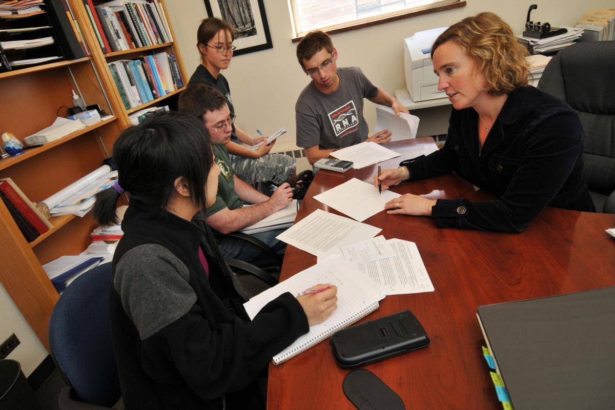 Biochemistry faculty with students