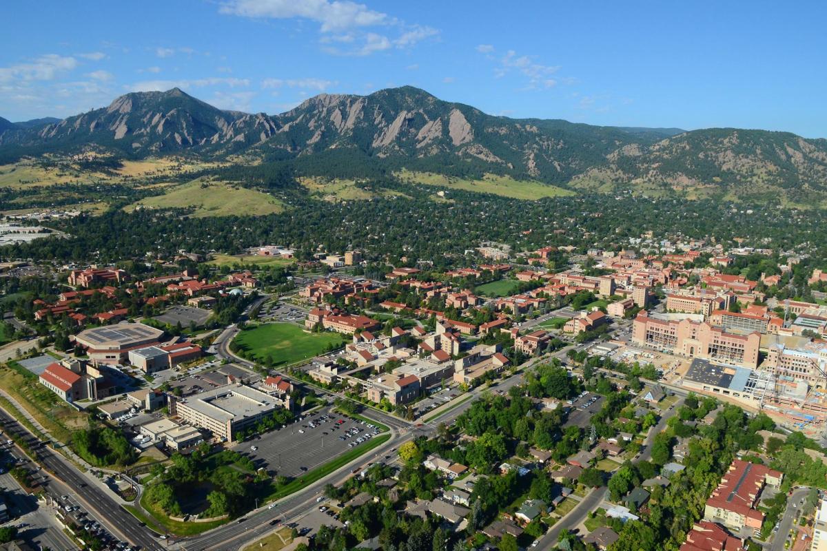 Boulder and campus aerial