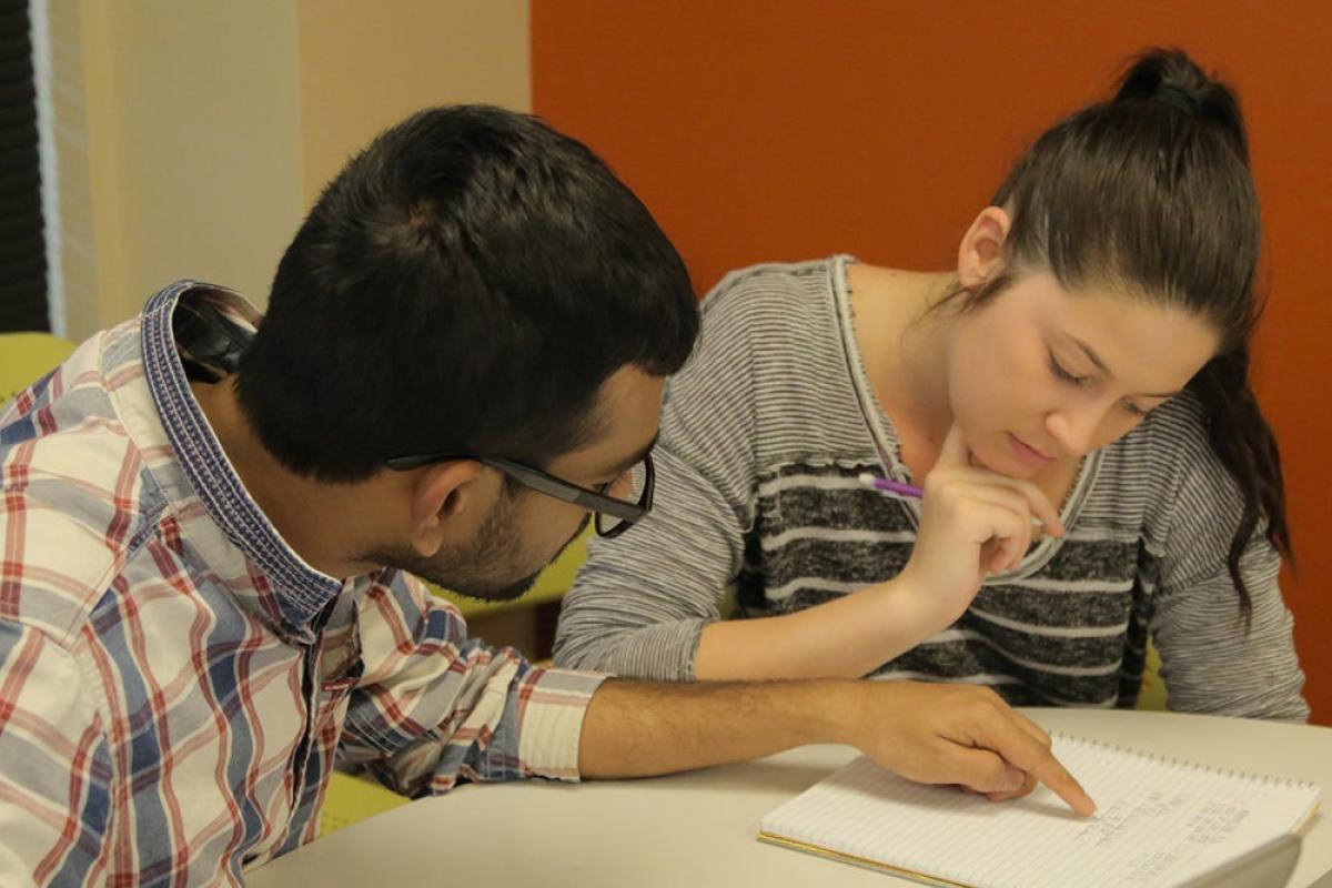 Student working with tutor