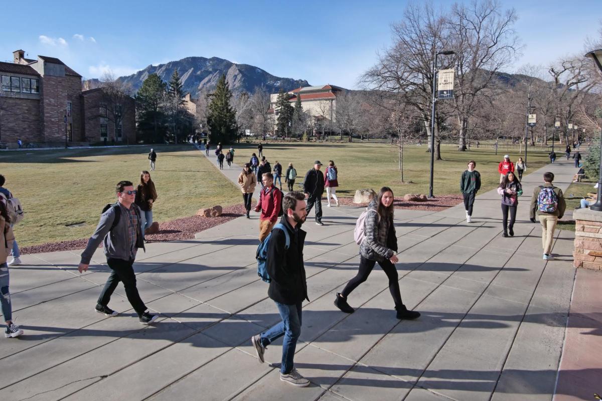 Students walking on campus