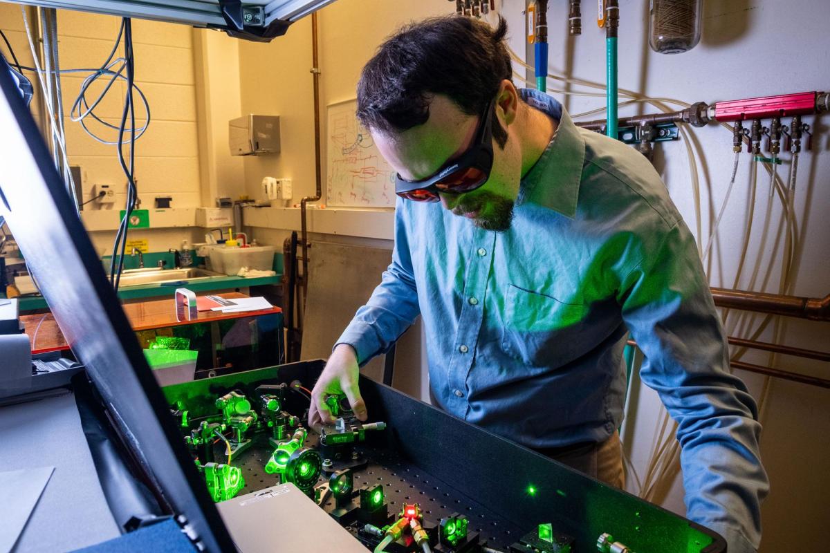 Professor in mathematics lab