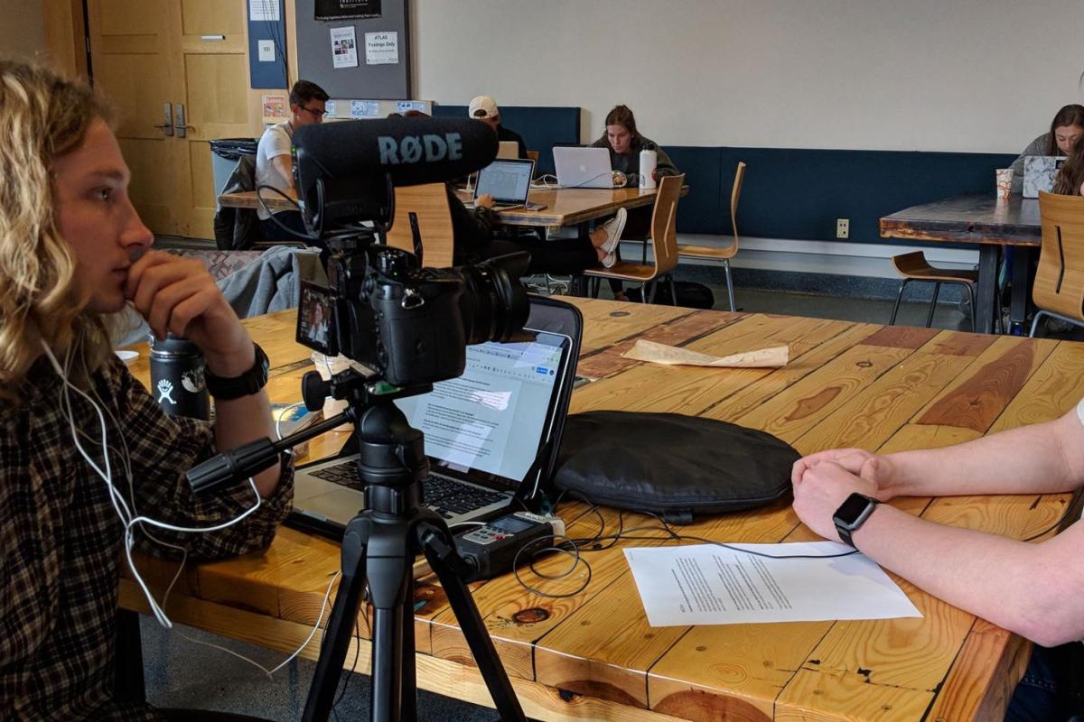 Video interview with a student