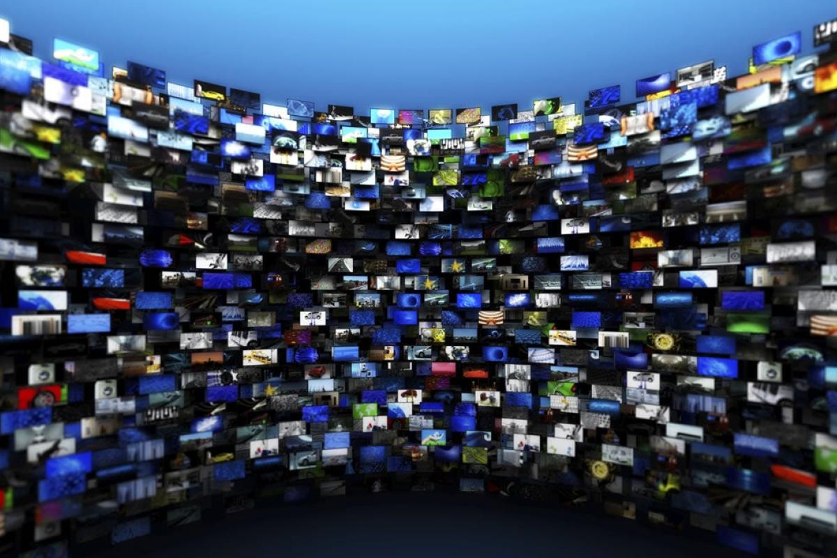 Graphic of video screens
